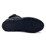 Mammamia 1625 Hakiki Deri Günlük Kadın Bot-Siyah