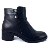 Mammamia 1920 Hakiki Deri Günlük Kadın Bot-Siyah