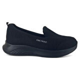 King Paolo 5182 Kadın Anatomik Günlük Ayakkabı-Siyah