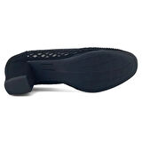 Beety 8666 Günlük Taşlı Kadın Abiye Ayakkabı-Siyah