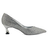 Beety 824 Günlük Kadın Abiye Ayakkabı-Gümüş