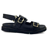 Venüs 25440013 Günlük Hakiki Deri Kadın Sandalet-Siyah