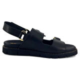 Venüs 25440013 Günlük Hakiki Deri Kadın Sandalet-Siyah