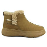 Mammamia 1540 Hakiki Deri Günlük Kadın Bot-Bej