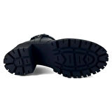 Mammamia 8485 Hakiki Deri Günlük Kadın Bot-Siyah