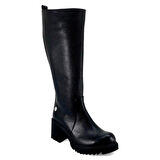 Mammamia 2330 Hakiki Deri Günlük Kadın Bot-Siyah