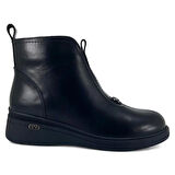 Beety 5068 Hakiki Deri Günlük Kadın Bot-Siyah