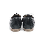 Hakiki Deri Püsküllü Bantlı Kadın Babet