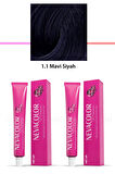 2 li Set Premium 1.1 Mavi Siyah - Kalıcı Krem Saç Boyası 2 X 50 g Tüp