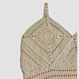 Uretti - Yıldız 7202 - El Örgüsü Crop Büstiyer Bikini Üstü Motif -Açık Yeşil