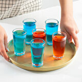 Porsima Glass 6591 Meşrubat Kahve Yanı Bardağı Sunumluk 6 Adet 100cc Shot Bardak 