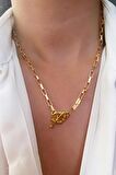 Geometrik Gold Zincir Kolye