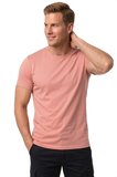 RizzUP Erkek Gülkurusu Slim Fit %90 Pamuk Likralı Yumuşak Dokulu Basic Tişört 1801131