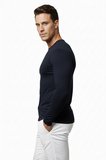 RizzUP Lacivert Dar Kalıp Likralı %90 Pamuk Erkek Sweatshirt – Vücuda Oturan İnce Penye Sweat 2300423