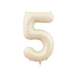 5 Beş Yaş Parti Retro Doğum Günü Seti; Krem Rakam Folyo,Kraft Banner,3 lü Kalp Folyo Ve 60 adet Late