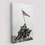 Amerika Bayrağı Diken Askerler Dekoratif Duvar Tablosu-6228
