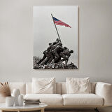 Amerika Bayrağı Diken Askerler Dekoratif Duvar Tablosu-6228
