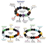Küre Kesim Multicolor Doğaltaş Kombinli Erkek-Kadın-Çocuk Başarı Bilekliği(3'lü Set)