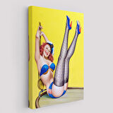 Amerikalı Güzel Kadın Çizgi Roman Kapağı Duvar Tablosu-6231