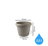 Omnipazar KRS-342 Dekoratif İnci Bitki Çiçek Saksı Takımı 2.2 Litre No 2
