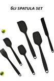 6 Adet Isıya Dayanıklı Silikon Spatula Seti ve 7'li Yanmaz Teflon Kaplama Kepçe Mutfak Maşa Seti