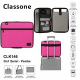 CLK146 3 in 1 13,14"Tablet Laptop El ve Omuz Çantası+Zolx Taşınabilir Ekran Temizleme Kiti Hediyeli