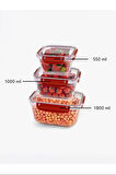 Master Dikdörtgen Saklama Seti 3'lü 550-1000-1800 Ml Royaleks-30866