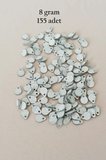 Oya Abiye Bileklik Kolye Pleksi Metalik Plastik Pul Gümüş Renk 8 gram 155 adet - BNC509