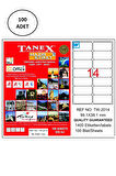 Tanex Tw-2014 Lazer Etiket 99X38 Mm 100 Adet