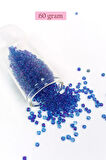 Dökme Cam Kum Boncuk (8/0) 3 mm - 60 Gram - Şeffaf Koyu Mavi - BNC202
