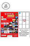 Tanex Tw-2012 Lazer Etiket 63X72 Mm 100 Adet