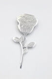 Çelik Gül Broş - Gümüş