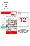 Tanex Tw-2512 Lazer Etiket 105x46 Mm 100 Adet