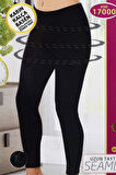 Korseli Dikişsiz İz Yapmaz Kadın Uzun Tayt 17000 Siyah