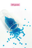 Dökme Cam Kum Boncuk (8/0) 3 mm - 60 Gram - Şeffaf Deniz Mavi - BNC221