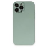 Apple İphone 13 Pro Max Kılıf Nano İçi Kadife Silikon - Su Yeşili