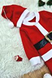 Erkek Çocuk Noel Baba Yılbaşı Kostümü Şapkalı Kemerli Bebek Kostümü