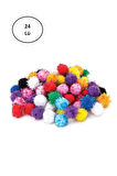 Puti Pom Pom Karışık Metalik 10mm-20mm-30 mm 24'lü