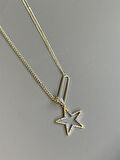 Taşlı Yıldız Kolye - Altın