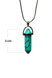 Turkuaz Doğal Taşı Zincirli El Yapımı Kolye Uç: 3 cm Zincir: 20 cm Kutulu