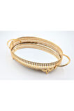 Metal Aynalı Oval Tepsi (28*20)