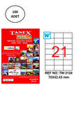 Tanex Tw-2124 Lazer Etiket 70X42 Mm 100 Lü