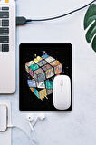 SonicTouch Renkli Rubik Küplü Pürüzsüz Yüzey Kaymaz Taban Dikişsiz Gamer Oyuncu Mouse Pad 19x23cm