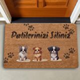 Valerine Life Üçlü Sevimli Yavru Köpekler Patilerinizi Silin Kapı Önü Paspası 45x70cm
