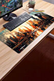 SonicTouch UltraGrand Gün Batımı Metropolis Temalı Gamer Oyuncu Xxl Klavye Mouse Pad 40x90Cm