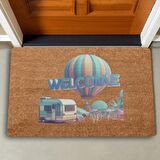 Valerine Life Lunapark ve Balon Temalı Welcome Kapı Önü Paspası 45x70cm