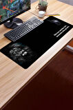 SonicTouch Kork Aslandan Gamer Oyuncu Dikişsiz Sıvı Geçirmez Siyah Klavye Mouse Pad 32x70Cm