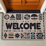 Valerine Life Geometrik Bohem Temalı Welcome Kapı Önü Paspası 45x70cm