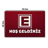 Valerine Life Eczane Logolu Kırmızı Hoş Geldiniz Kapı Önü Paspası 45x70cm