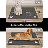 MAtGo Pati Food Water Gri Beslenme Matı Kaymaz Sıvı Geçirmez Kedi Köpek Mama Paspası 50x70cm